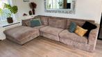 Grote loungebank Taupe suede ribbels 325cm breed, Ophalen, Gebruikt, Stof