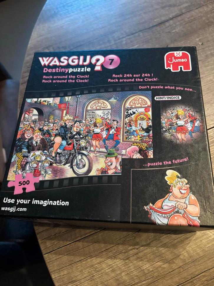 Wasgij Destiny 7 - Rock around the Clock! - 500 stukjes, Hobby en Vrije tijd, Denksport en Puzzels, Gebruikt, Legpuzzel, 500 t/m 1500 stukjes