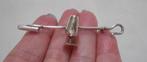 Zilveren antieke bijzondere broche (vinoloog) nr.636, Verzenden, Zilver, Broche