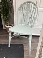 Hout houten stoel licht mint groen windsor vintage brocante, Huis en Inrichting, Overige kleuren, Ophalen of Verzenden, Zo goed als nieuw