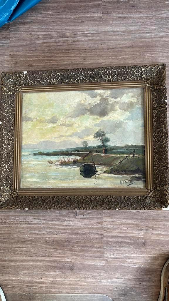 Schilderij van Herman J. Oosterwijk (1886-1979) Zwolle, Antiek en Kunst, Kunst | Schilderijen | Klassiek, Ophalen of Verzenden