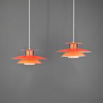 Set oranje Deense design hanglampen - Laterna Danica, Mid century modern, Ophalen of Verzenden, Zo goed als nieuw, 75 cm of meer
