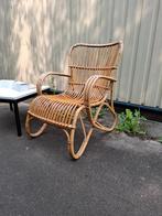 Vintage rotan stoel Belse 8 Rohe Noordwolde retro design, Ophalen, Minder dan 75 cm, Riet of Rotan, 50 tot 75 cm