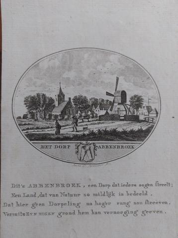 2 / Abbenbroek Gravure van Ollefen en Bakker 18e eeuw beschikbaar voor biedingen