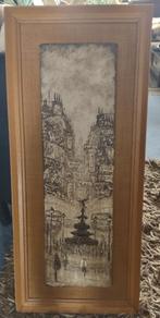Schilderij in lijst met jute. Piccadilly Circus, Antiek en Kunst, Ophalen