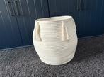 Ecru off white mand of bloempot plantenpot 35 cm hoog, Ophalen of Verzenden, Rond, Aardewerk
