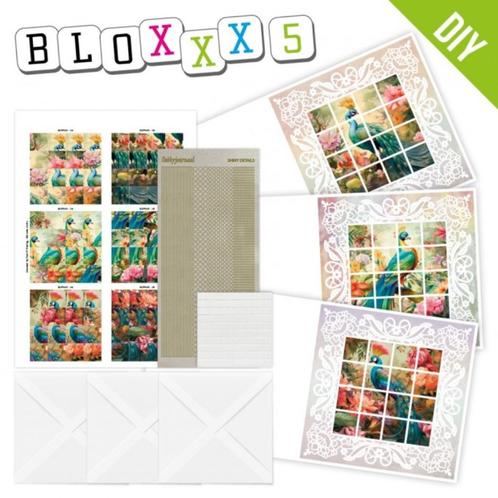 Bloxxx5 kaarten pakket Peacock (pauw) BLPP005, Hobby en Vrije tijd, Kaarten | Zelf maken, Nieuw, Overige typen, Dieren, Ophalen of Verzenden