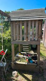 Speelhuisje met glijbaan en zandbak, Ophalen, Gebruikt, Hout