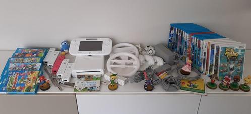 Wii U+ spellen + controllers+ Amiibo's, Spelcomputers en Games, Spelcomputers | Nintendo Wii U, Gebruikt, Met 3 controllers of meer