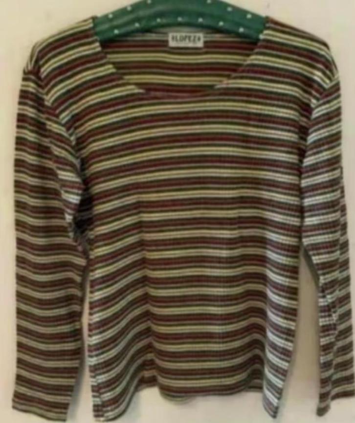 Gestreepte top, shirt lange mouw; Lopez Collection; medium, Kleding | Dames, Tops, Zo goed als nieuw, Maat 38/40 (M), Lange mouw