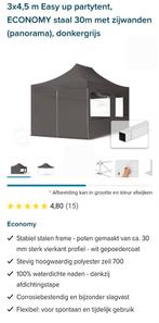 Easy up partytent 3x4,5 m met zijwanden donkergrijs, Tuin en Terras, Partytenten, Ophalen, Partytent, Minder dan 4 meter, Nieuw