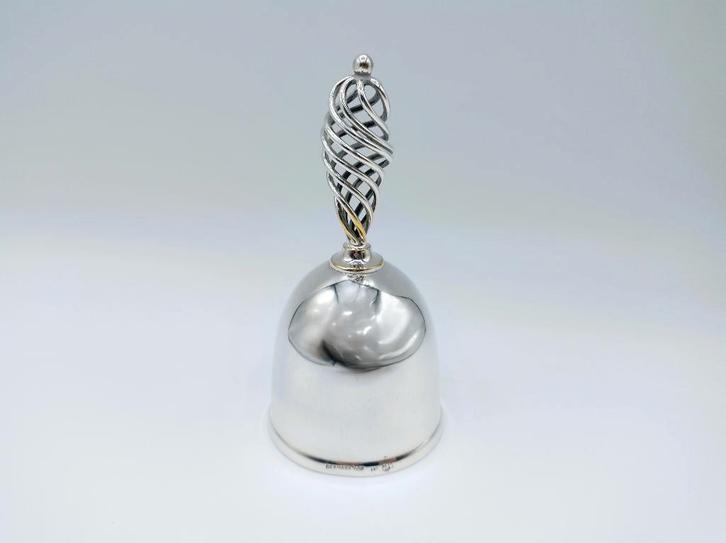 Verzilverde tafelbel, H. Jensen, Denemarken, ca. 1968, Antiek en Kunst, Antiek | Goud en Zilver, Goud, Zilver, Verzenden