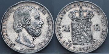 Rijksdaalder 1874 - 2 1/2 gulden 1874 klaverbald - Willem 3 beschikbaar voor biedingen