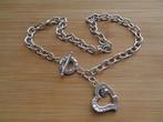 zilveren ketting met groot hart hanger [311], Met hanger, Ophalen of Verzenden, Zo goed als nieuw, Zilver