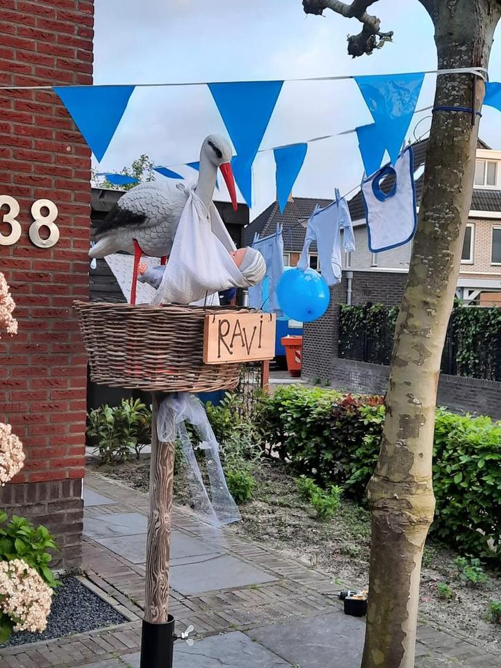 Ooievaar te huur. Baby / geboorte jongen/meisje HUUR, Hobby en Vrije tijd, Feestartikelen | Verhuur, Nieuw, Overige, Ophalen