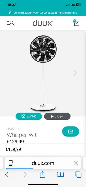 Gezocht, Bedieningsknop Duux ventilator beschikbaar voor biedingen