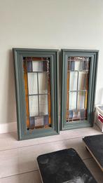 2 glas in loodramen met kozijn, Doe-het-zelf en Verbouw, Glas en Ramen, Ophalen, Gevelraam of Ruit, 160 cm of meer