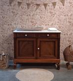 Vintage houten commode met marmeren blad dressoir ‘Liva’, 50 tot 70 cm, Josièfine Vintage Line, Ophalen of Verzenden, Info@josiefine.nl