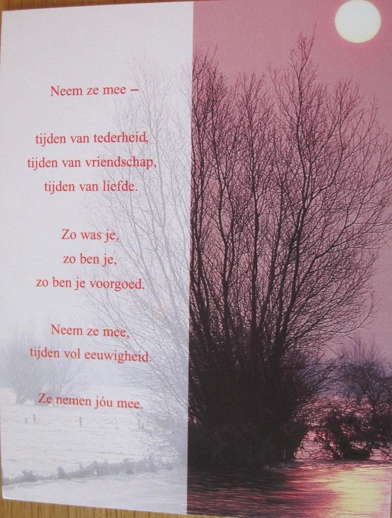 drie kaarten met gedicht van Hans Bouma - foto Jan Vermeer, Verzamelen, Ansichtkaarten | Themakaarten, Verzenden, 1980 tot heden