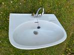 Sphinx wasbak met kraan, sifon en stop, Huis en Inrichting, Badkamer | Badkamermeubels, Ophalen, Gebruikt, 50 tot 100 cm, Minder dan 100 cm