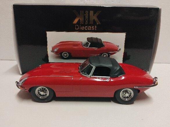 Jaguar E Type cabriolet rood KK Limited 500 stuks!  1:18 KRD, Hobby en Vrije tijd, Modelauto's | 1:18, Zo goed als nieuw, Auto