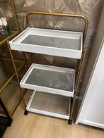 Wit-Gouden Trolley - 3 Niveaus, Ophalen, Zo goed als nieuw