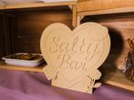 Salty Bar bord hart, bruiloft decoratie, feestdecoratie,, Ophalen of Verzenden, Nieuw, Feestartikel, Geboorte of Huwelijk