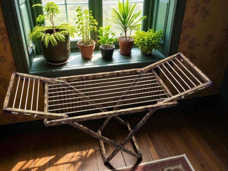 Vintage Wooden drying rack for clothes - eco handmade, Tuin en Terras, Droogmolens en Wasrekken, Nieuw, Wasrek, Verzenden