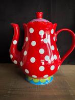 Douwe Egberts Theepot met Polkadots, Huis en Inrichting, Keuken | Keukenbenodigdheden, Ophalen of Verzenden, Gebruikt