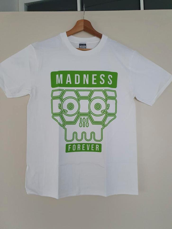 Madness forever T-shirt M, Kleding | Heren, T-shirts, Zo goed als nieuw, Maat 48/50 (M), Wit, Ophalen of Verzenden