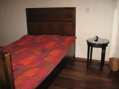 twijfelaar, eiken donker gebeitst, Huis en Inrichting, Slaapkamer | Bedden, Gebruikt, Twijfelaar, 120 cm, 190 cm of minder, Hout