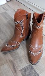 Bruine cowboylaarsjes met slangenprint (38), Kleding | Dames, Schoenen, Ophalen of Verzenden, Zo goed als nieuw, Bruin