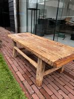 Robuust eiken salontafel 123x49cm, Ophalen, Gebruikt, 100 tot 150 cm, Eikenhout