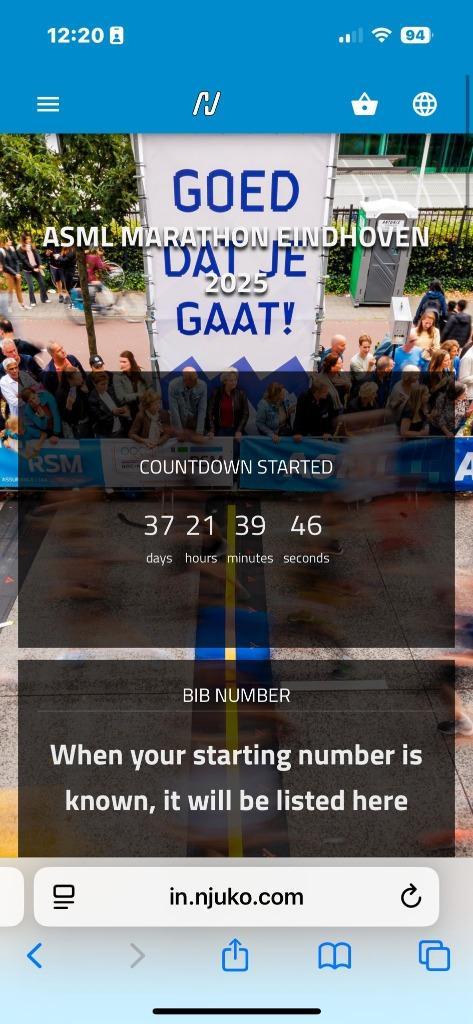 Startbewijs marathon Eindhoven 2025, Tickets en Kaartjes, Evenementen en Festivals, Eén persoon