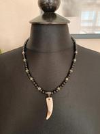 ketting zwart 50 cm parels 6mm stalen tussen kralen, Ophalen of Verzenden, Nieuw, Zwart, Overige materialen