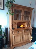Buffetkast licht eiken massief met vitrine, Ophalen, Gebruikt, 25 tot 50 cm, 200 cm of meer