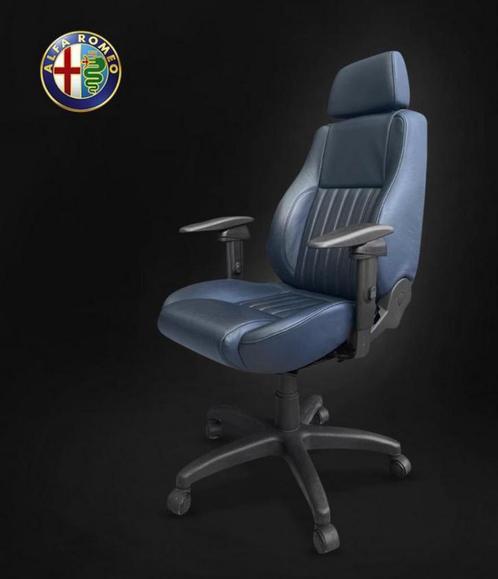 Unieke Alfa Romeo 156 Bureaustoel–Leren Bekleding, Huis en Inrichting, Bureaustoelen, Zo goed als nieuw, Zwart, Ophalen