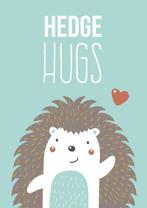 Poster Hedge hugs mint A4 egel kinderkamer babykamer bosdier, Rechthoekig Staand, Verzenden, A4 of kleiner, Nieuw