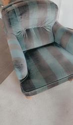 Comfortabele fauteuil met gestreepte bekleding, Ophalen, Gebruikt, Minder dan 75 cm, Vintage