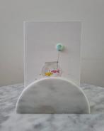 Vintage carrara marmer natuursteen serverhouder kaarthouder, Antiek en Kunst, Ophalen of Verzenden