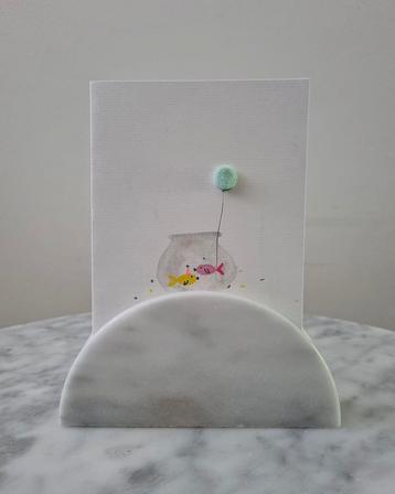 Vintage carrara marmer natuursteen serverhouder kaarthouder beschikbaar voor biedingen