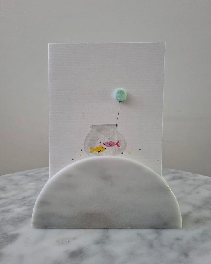 Vintage carrara marmer natuursteen serverhouder kaarthouder, Antiek en Kunst, Antiek | Servies los, Ophalen of Verzenden