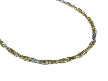 14 Karaat Bicolor Gouden Schakelketting 50 cm beschikbaar voor biedingen
