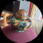 Vintage Chinees Cloisonné Zoutvaatje met Drakenmotief, Ophalen of Verzenden, Gebruikt, Overige typen, Overige