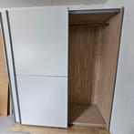 Schuifdeurkast wit - zilver trendhopper, Ophalen, Gebruikt, 150 tot 200 cm, 150 tot 200 cm