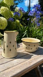 Vintage decoratieve kan en pot, Tuin en Terras, Bloempotten, Ophalen, Rond, Zo goed als nieuw, Minder dan 25 cm