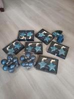 Kerstballen, -sterren en -autootje, kleur blauw, Ophalen of Verzenden, Zo goed als nieuw