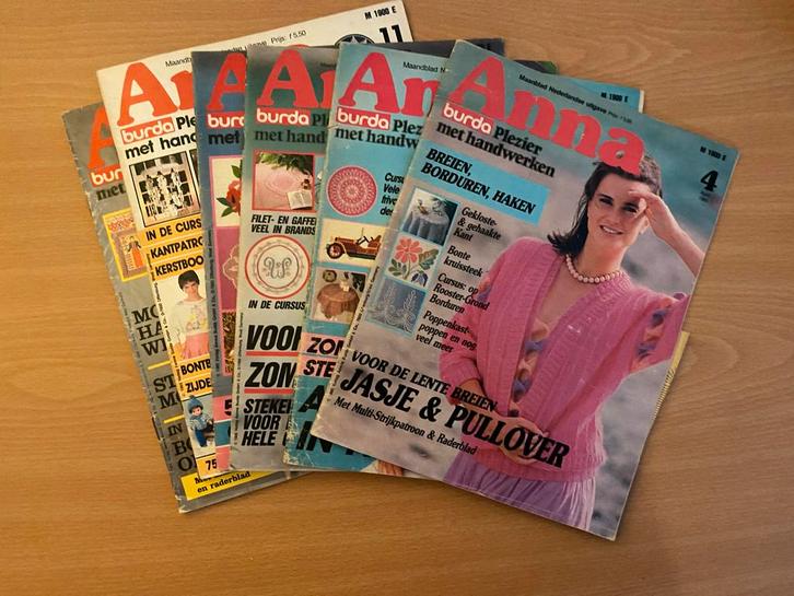 Anna Handwerken - vintage handwerkbladen 1985, Hobby en Vrije tijd, Breien en Haken, Gebruikt, Breien of Haken, Patroon of Boek