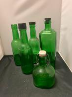 Oude flessen groen glas, Antiek en Kunst, Ophalen of Verzenden