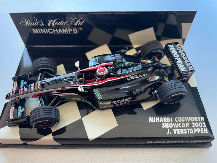 Minardi Cosworth showcar 2003 Jos Verstappen, Verzamelen, Automerken, Motoren en Formule 1, Zo goed als nieuw, Formule 1, Ophalen of Verzenden